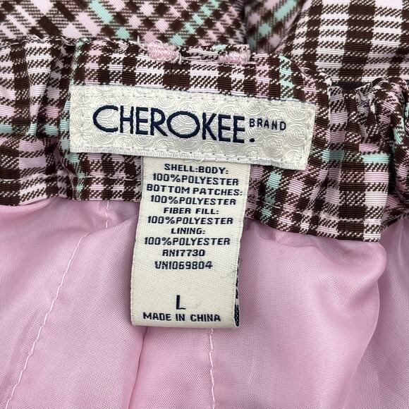 Cherokee Youth Sz L Pink Plaid Checkered Snow Ski Pants Adjustable Waist Girls - Picture 7 of 9